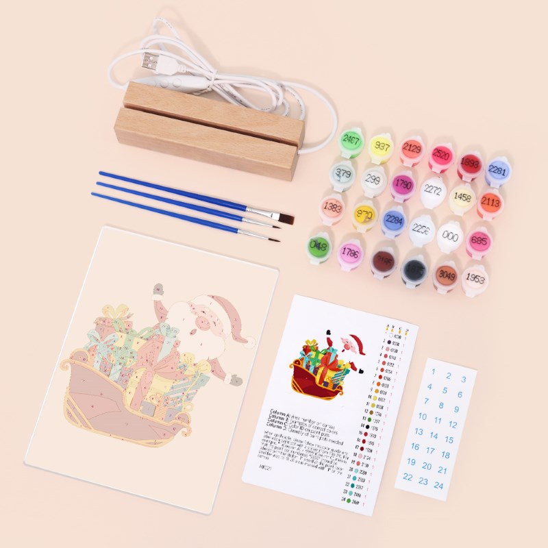Paint by Numbers Christmas Lamp | Santa Claus