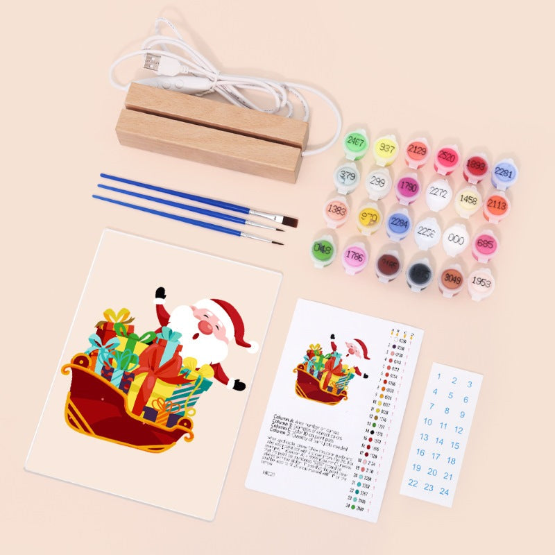 Paint by Numbers Christmas Lamp | Santa Claus