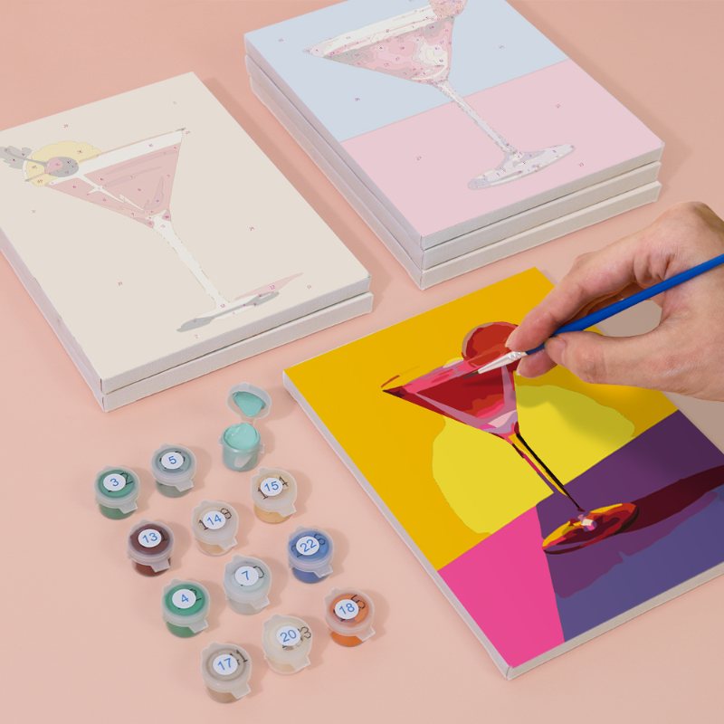 6 Mini Paintings - Fancy Cocktail Set