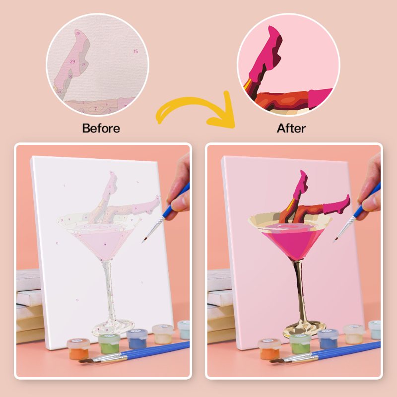 6 Mini Paintings - Fancy Cocktail Set