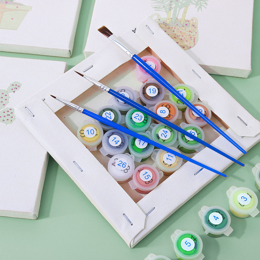 9 Mini Paintings – Indoor Plants Set | Paint by Numbers