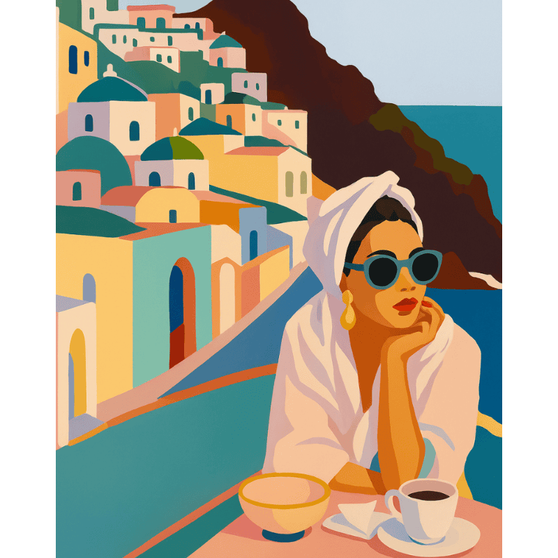 Lady in Santorini | Paint by Numbers