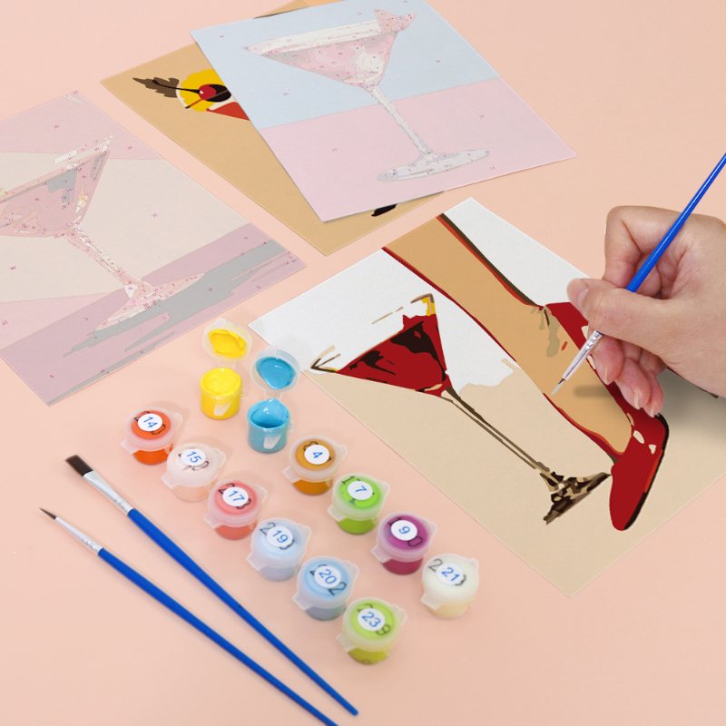 6 Mini Paintings - Fancy Cocktail Set