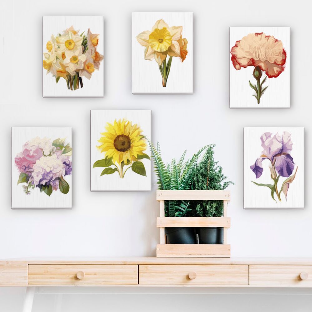 6 Mini Paintings - Flowers Set 2.0