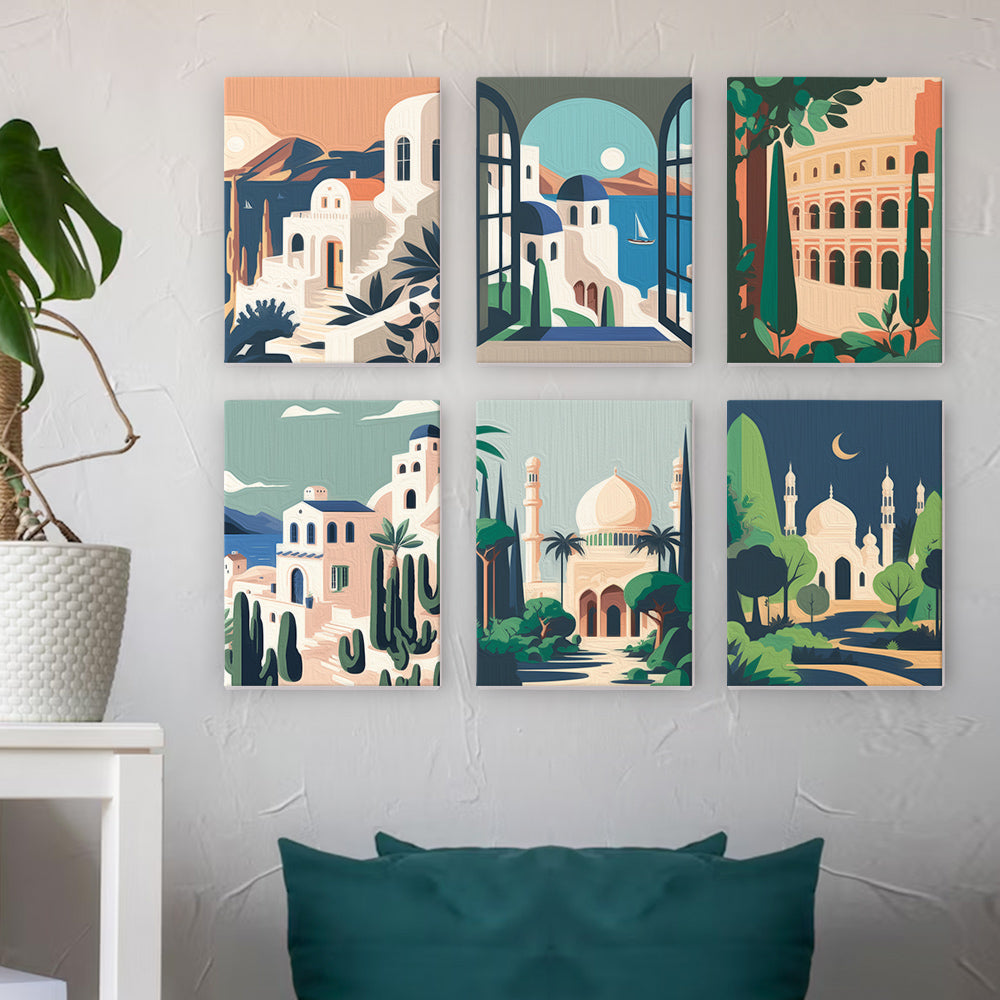 6 Mini Paintings | Beautiful Landscapes Set