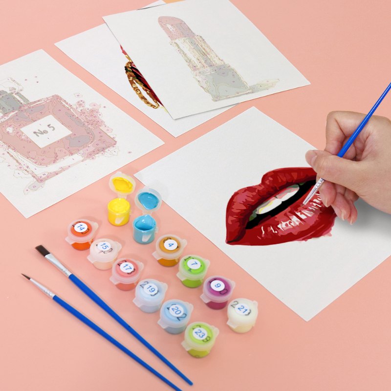 6 Mini Paintings - Red glamour set