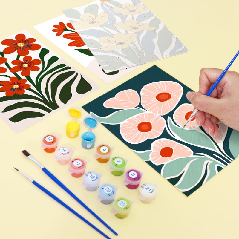 6 Mini Paintings - Gorgeous Flower Set