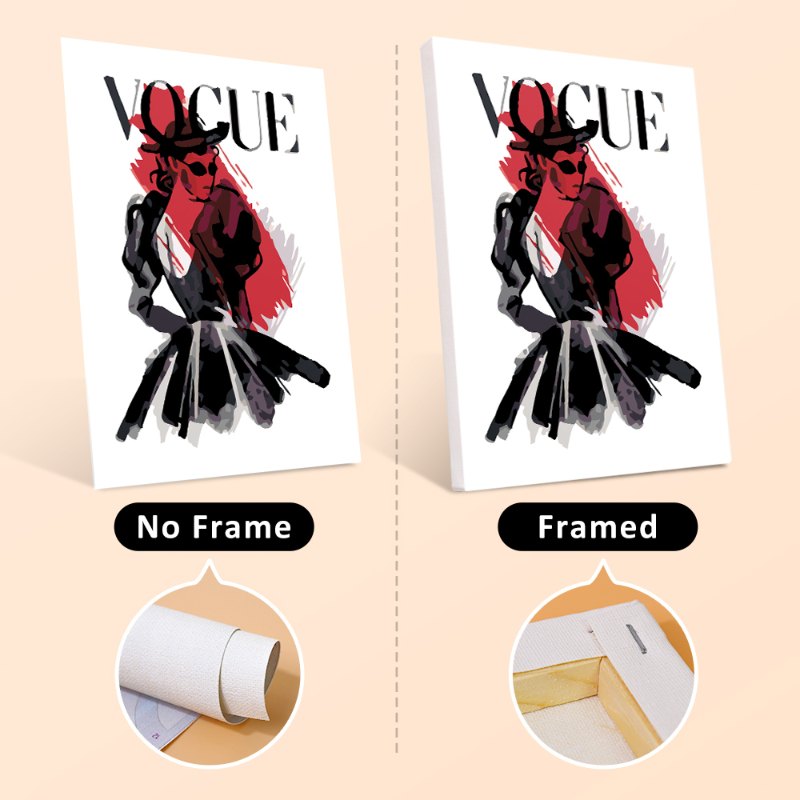 6 Mini Paintings - Red & Black glamour set