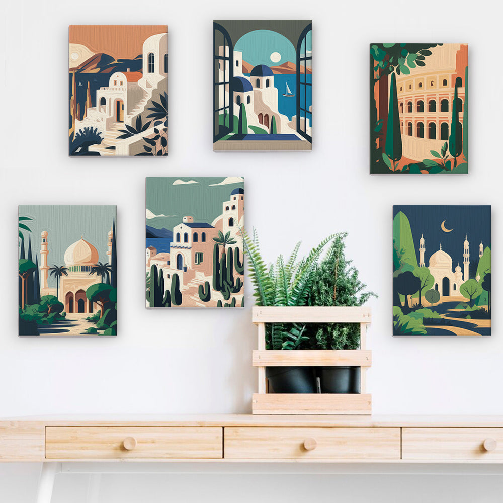 6 Mini Paintings | Beautiful Landscapes Set