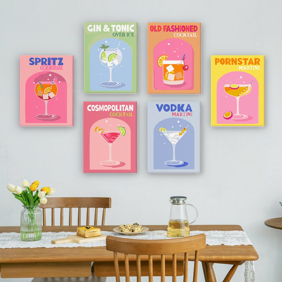 12 Mini Paintings | Colorful Cocktail Bundle