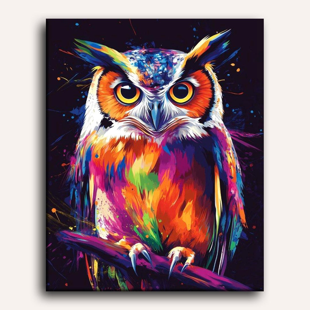 Abstract colorful owl | Paint by Numbers