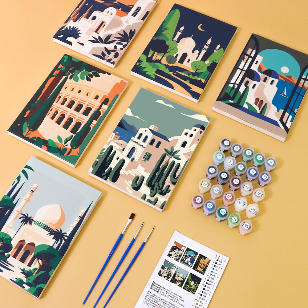 6 Mini Paintings | Beautiful Landscapes Set