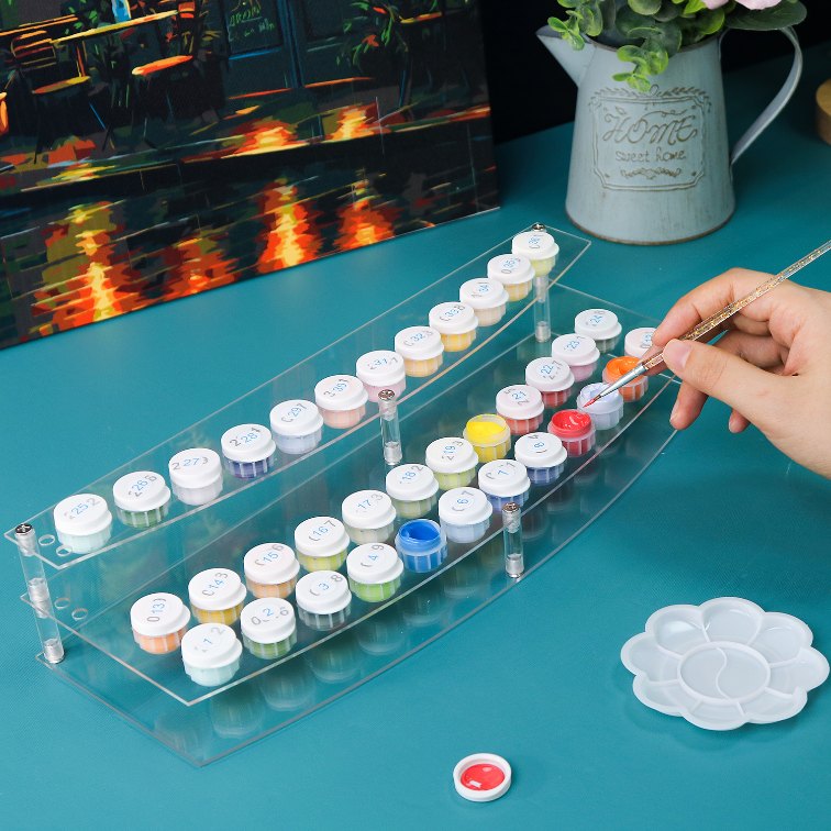 Paint & Brush Holder for Paint by Numbers
