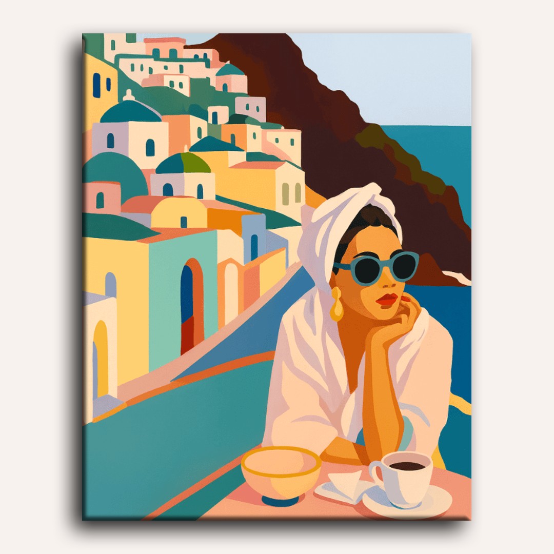 Lady in Santorini | Paint by Numbers