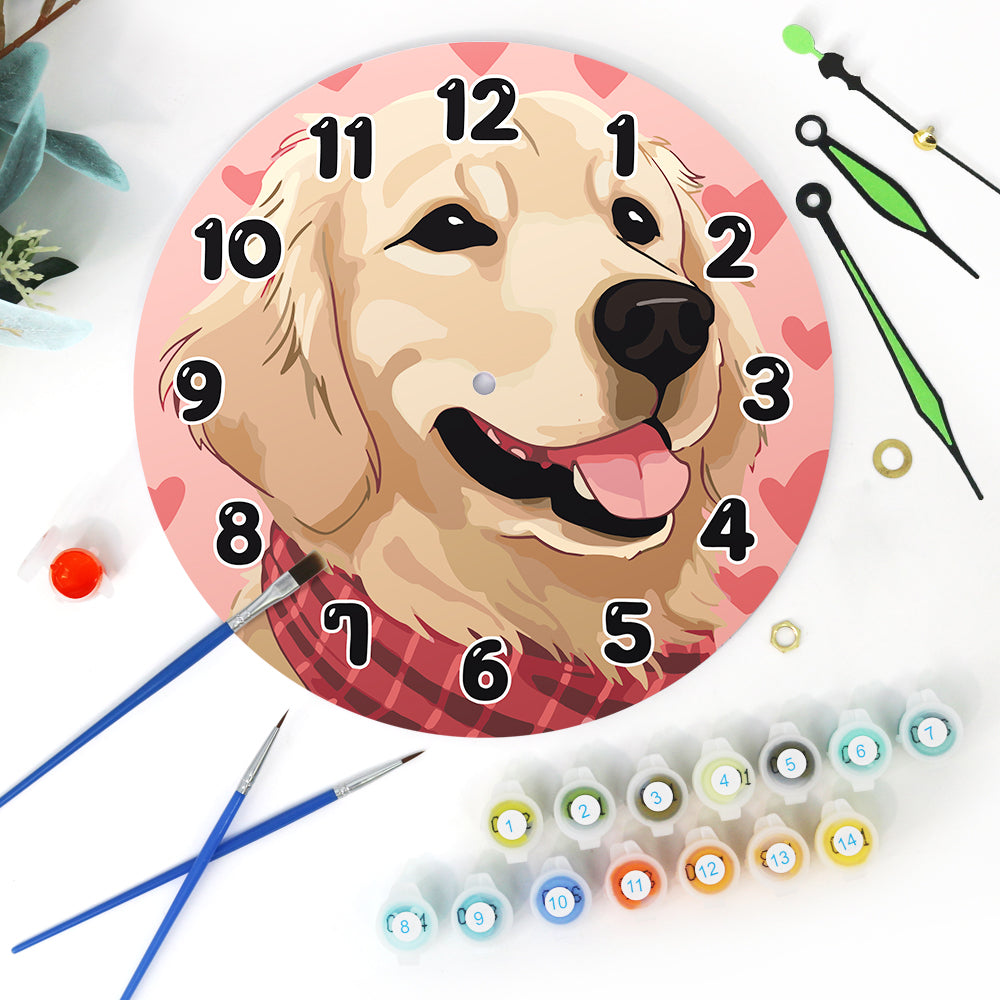 Painting by Numbers Clock – Sweet Dog