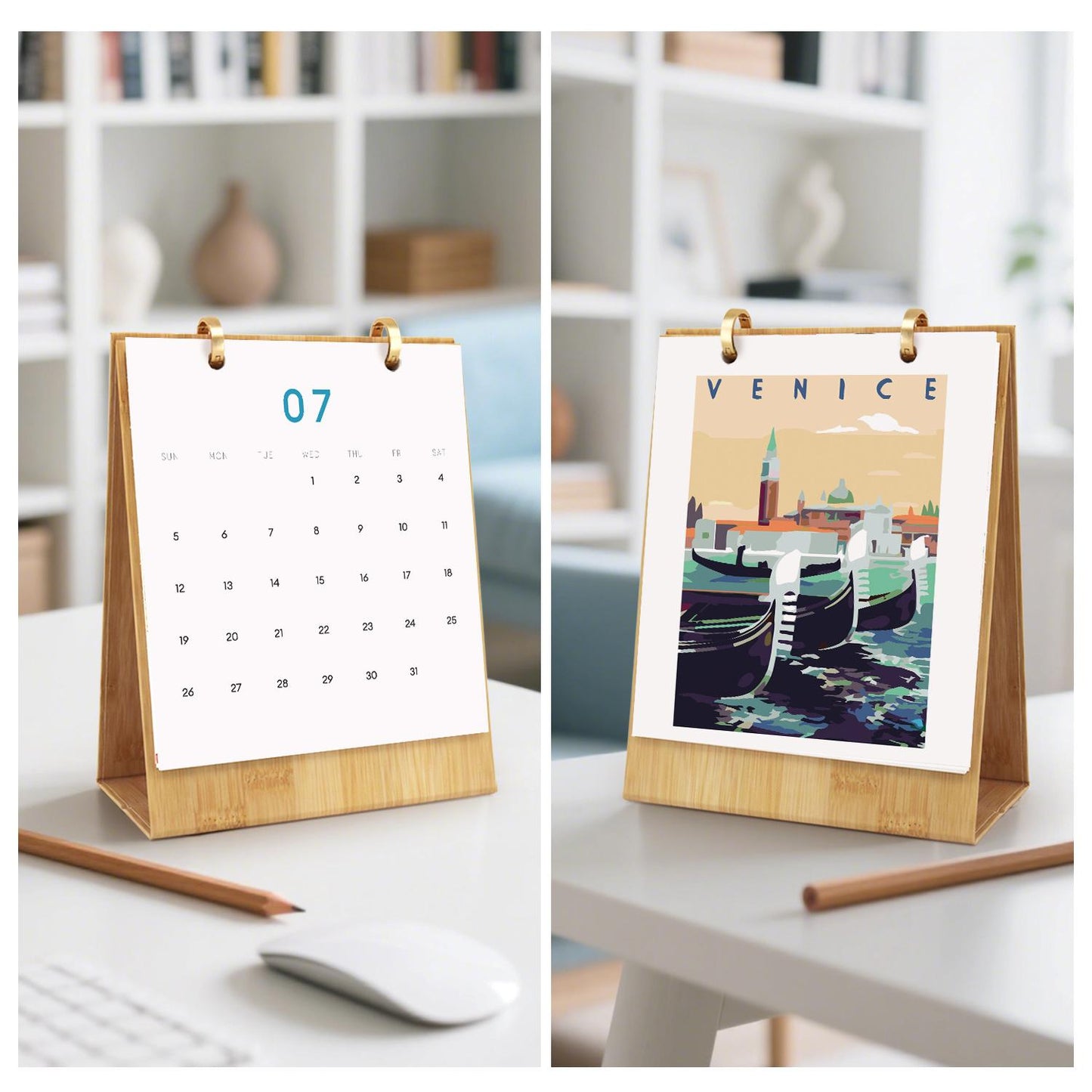 2026 Paint by Numbers desk Calendar | World trip Edition