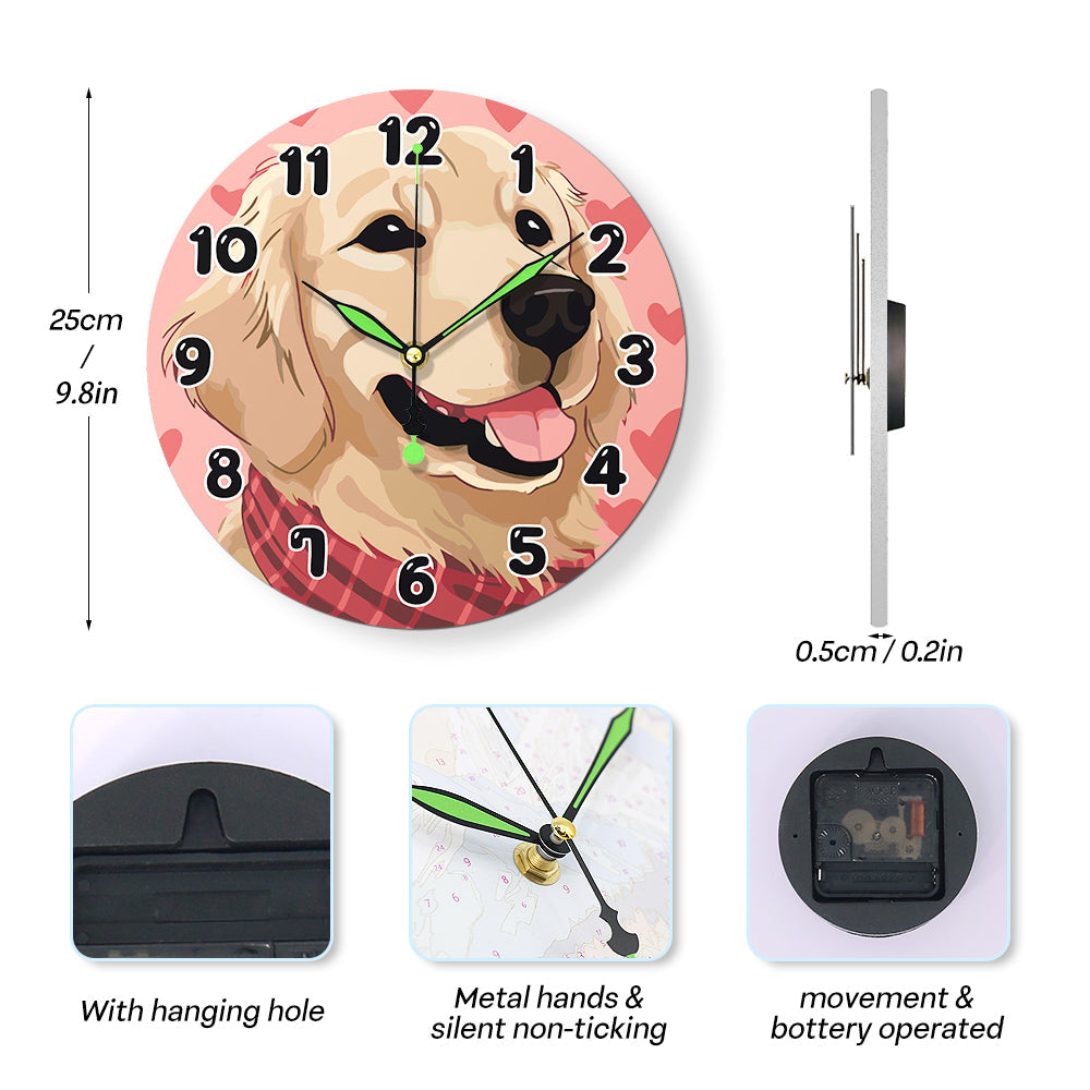 Painting by Numbers Clock – Sweet Dog