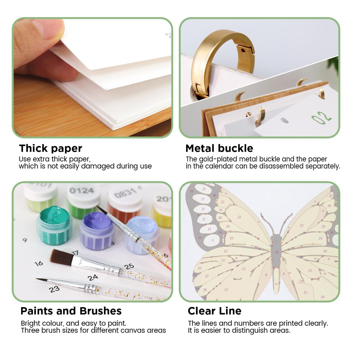 2026 Paint by Numbers desk Calendar | Butterfly Edition