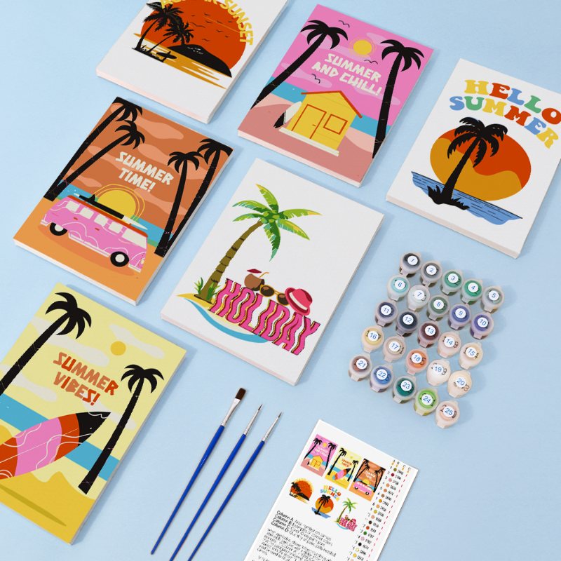 6 Mini Paintings - Summer Set