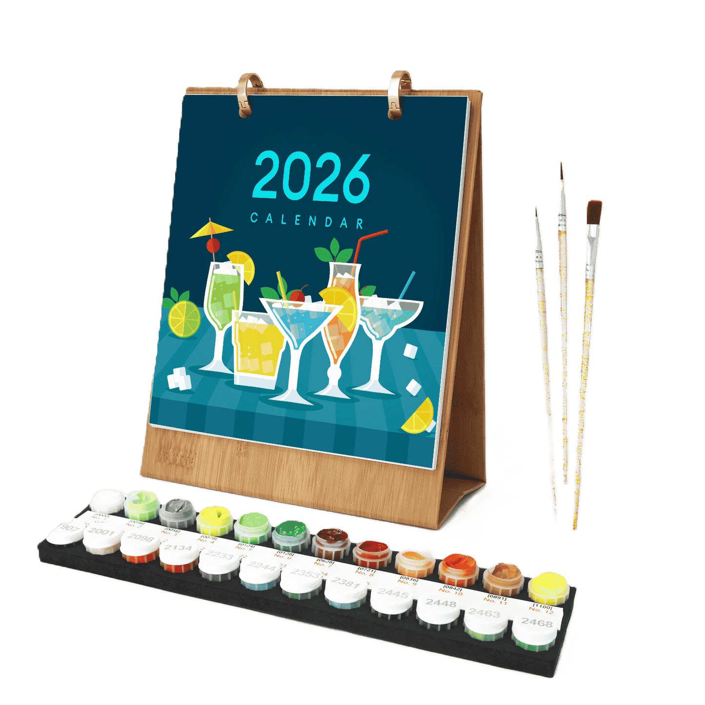 2026 Paint by Numbers desk Calendar | Deluxe Cocktail Edition