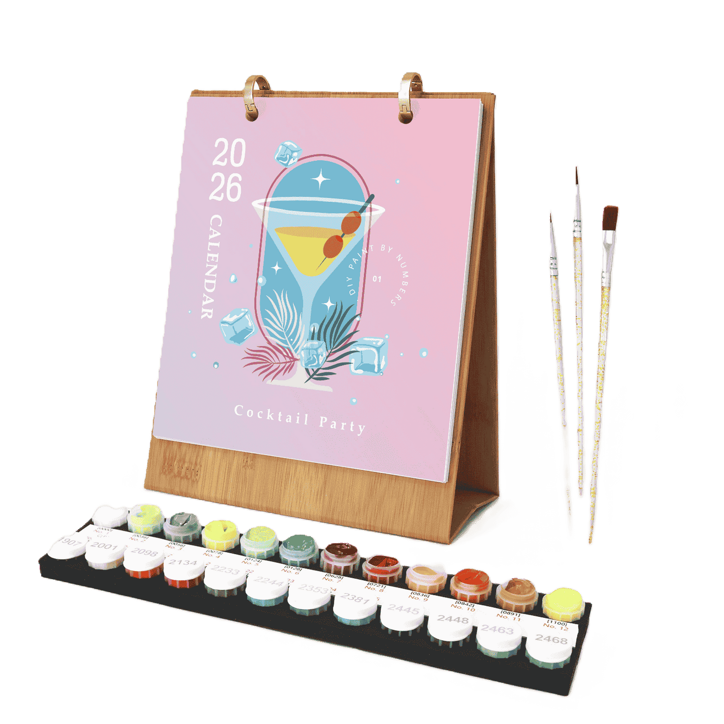 2026 Paint by Numbers desk Calendar | Cocktail Edition