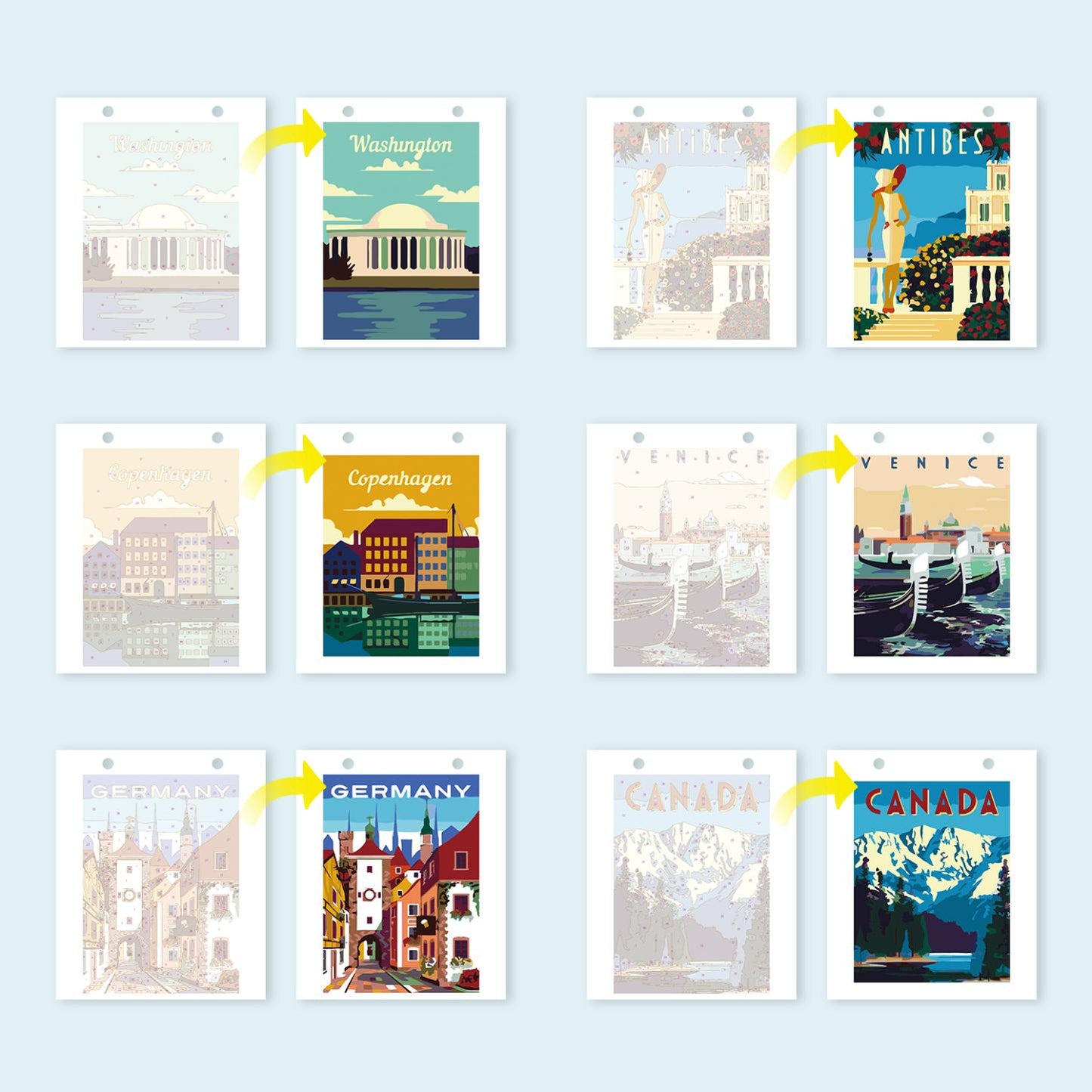 2026 Paint by Numbers desk Calendar | World trip Edition