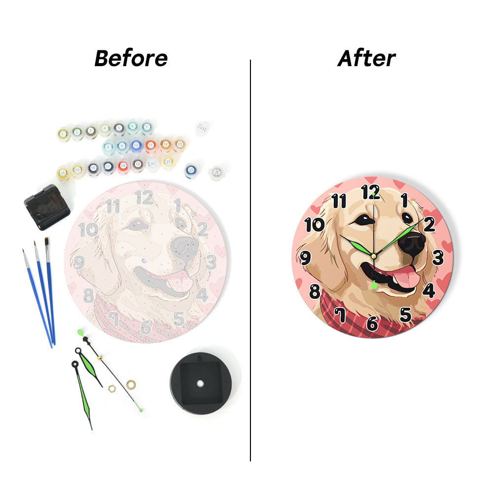Painting by Numbers Clock – Sweet Dog