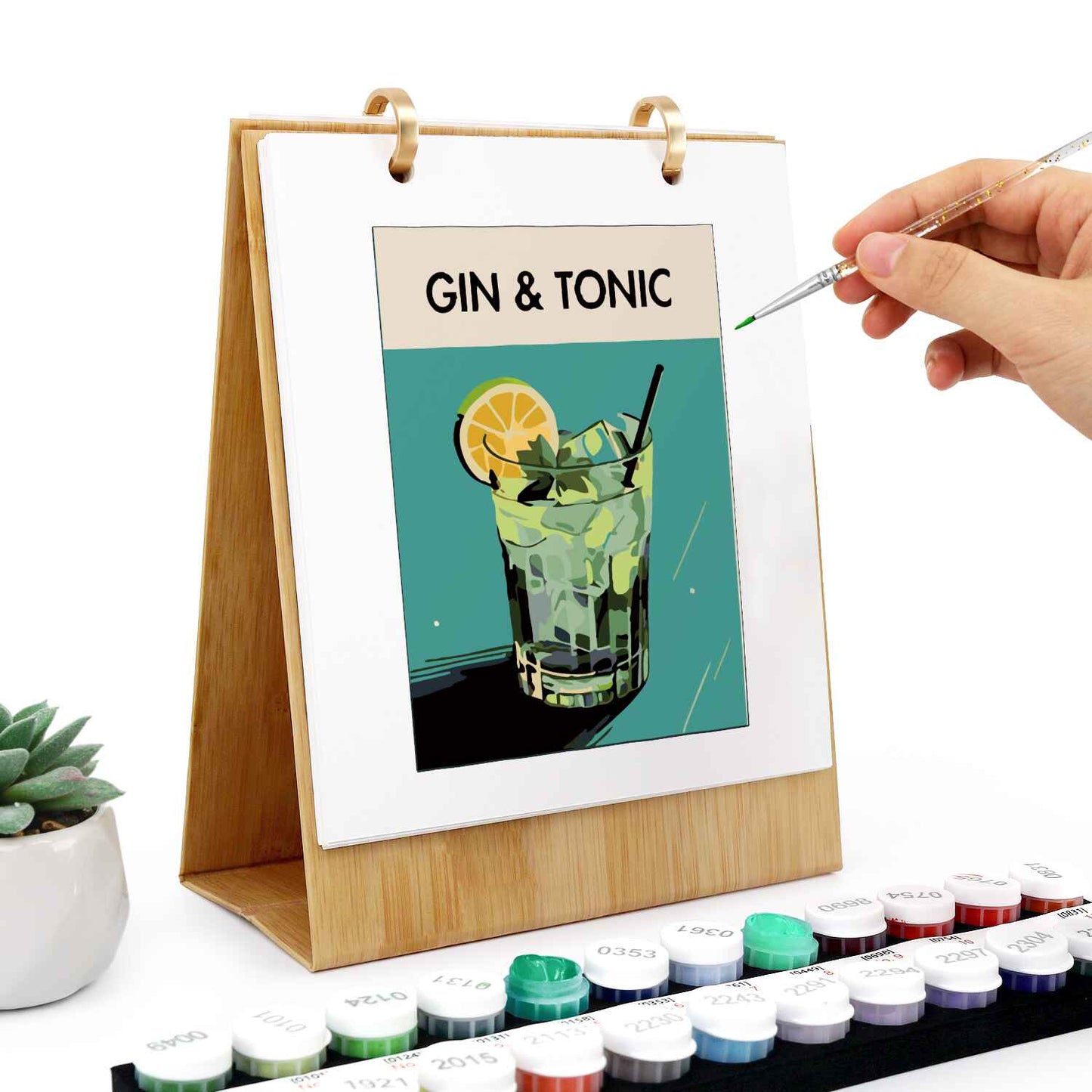 2026 Paint by Numbers desk Calendar | Deluxe Cocktail Edition
