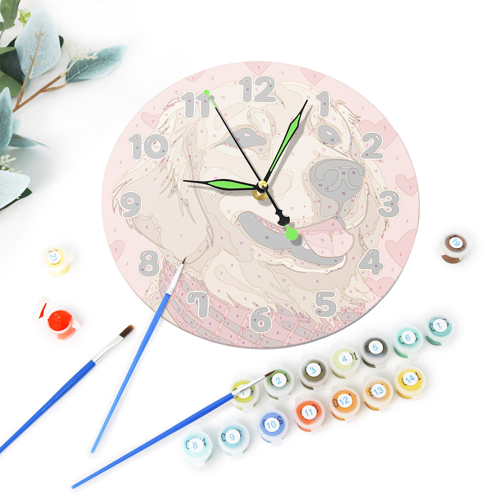 Painting by Numbers Clock – Sweet Dog