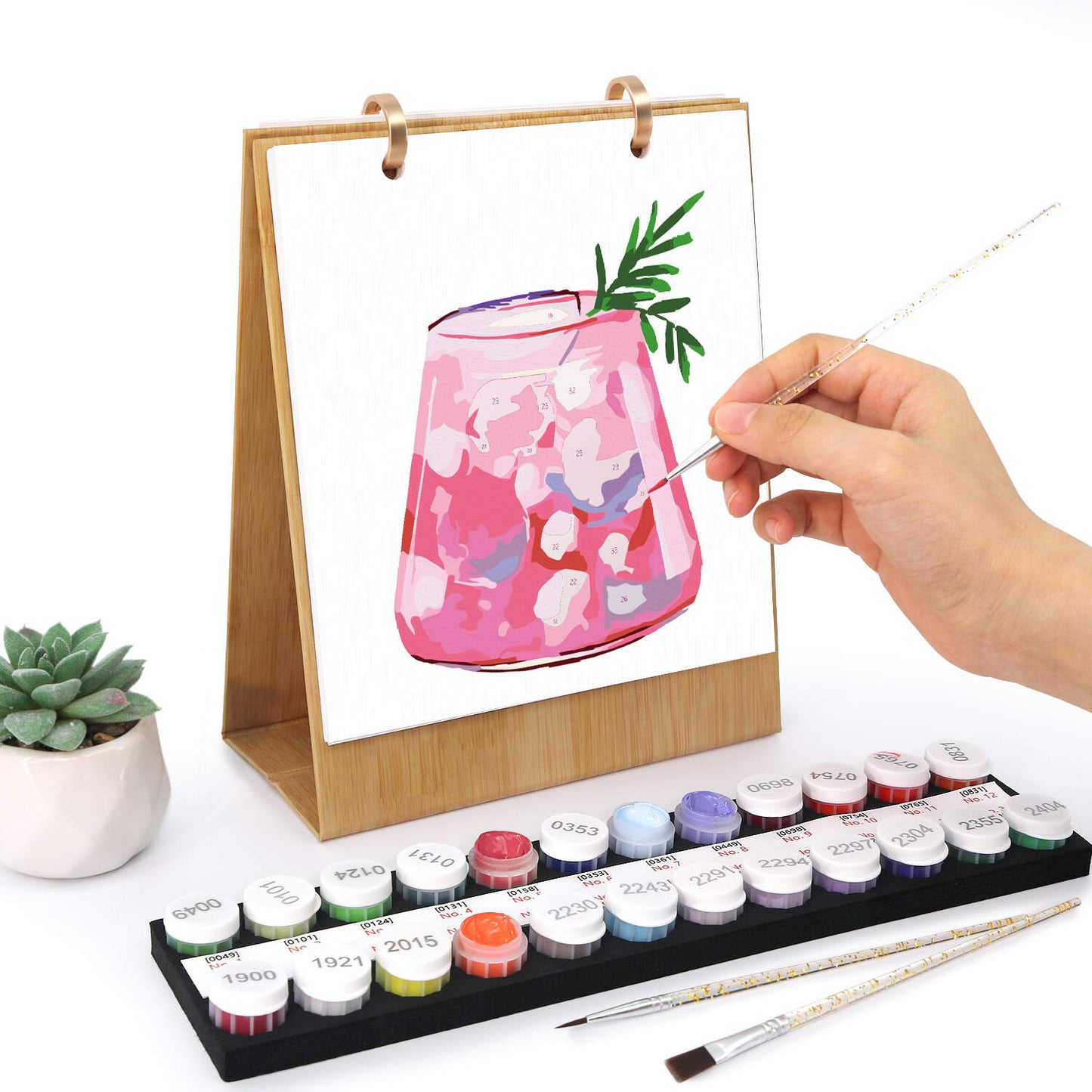 2026 Paint by Numbers desk Calendar | Cocktail Edition