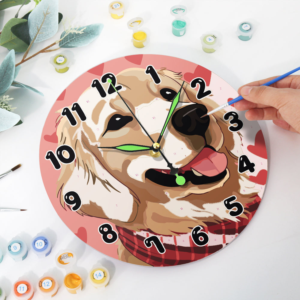 Painting by Numbers Clock – Sweet Dog
