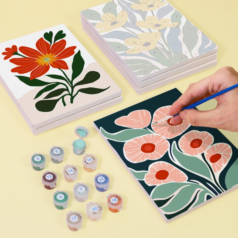 6 Mini Paintings - Gorgeous Flower Set