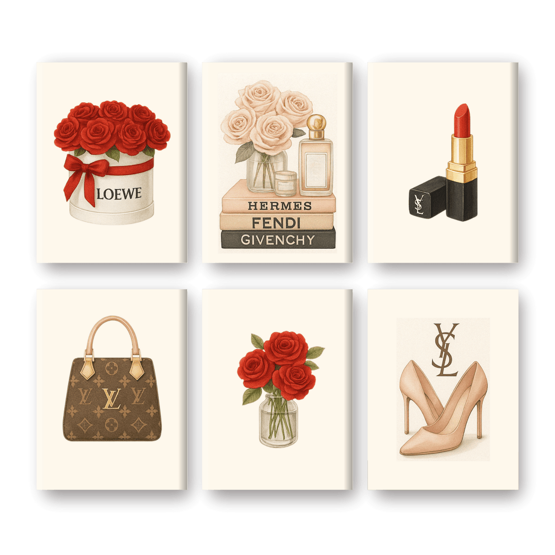 6 Mini Paintings - Elegant brands Set