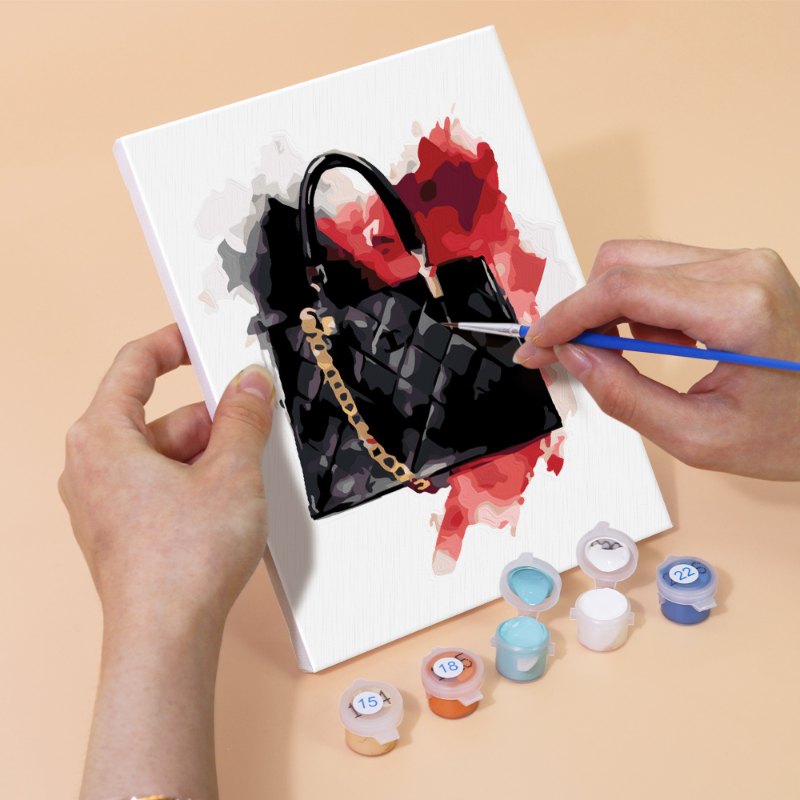 6 Mini Paintings - Red & Black glamour set