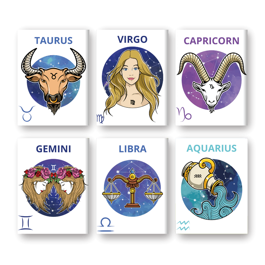 12 Mini Paintings | Zodiac Set