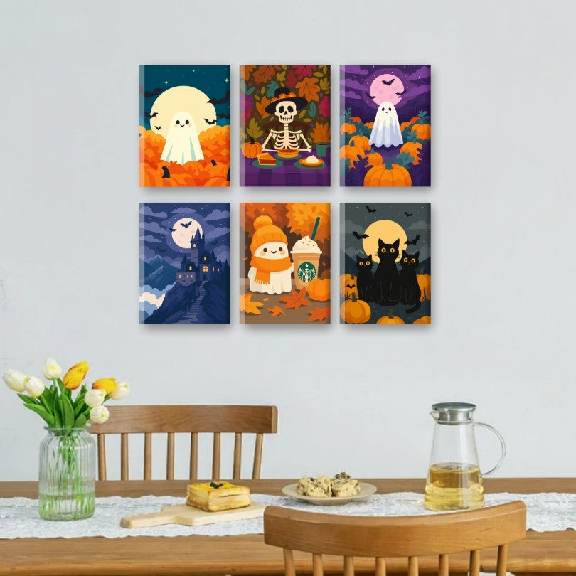 6 Mini Paintings - Spooky Autumn Set