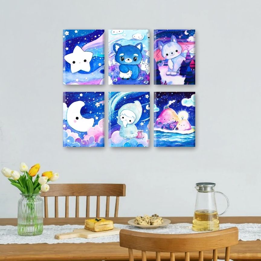 6 Mini Paintings | Sweet Dreams Set - By Tiny Tami