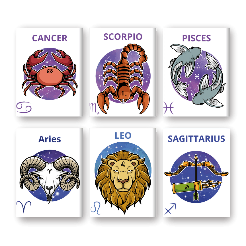 12 Mini Paintings | Zodiac Set