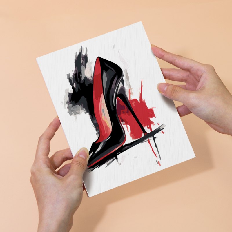 6 Mini Paintings - Red & Black glamour set