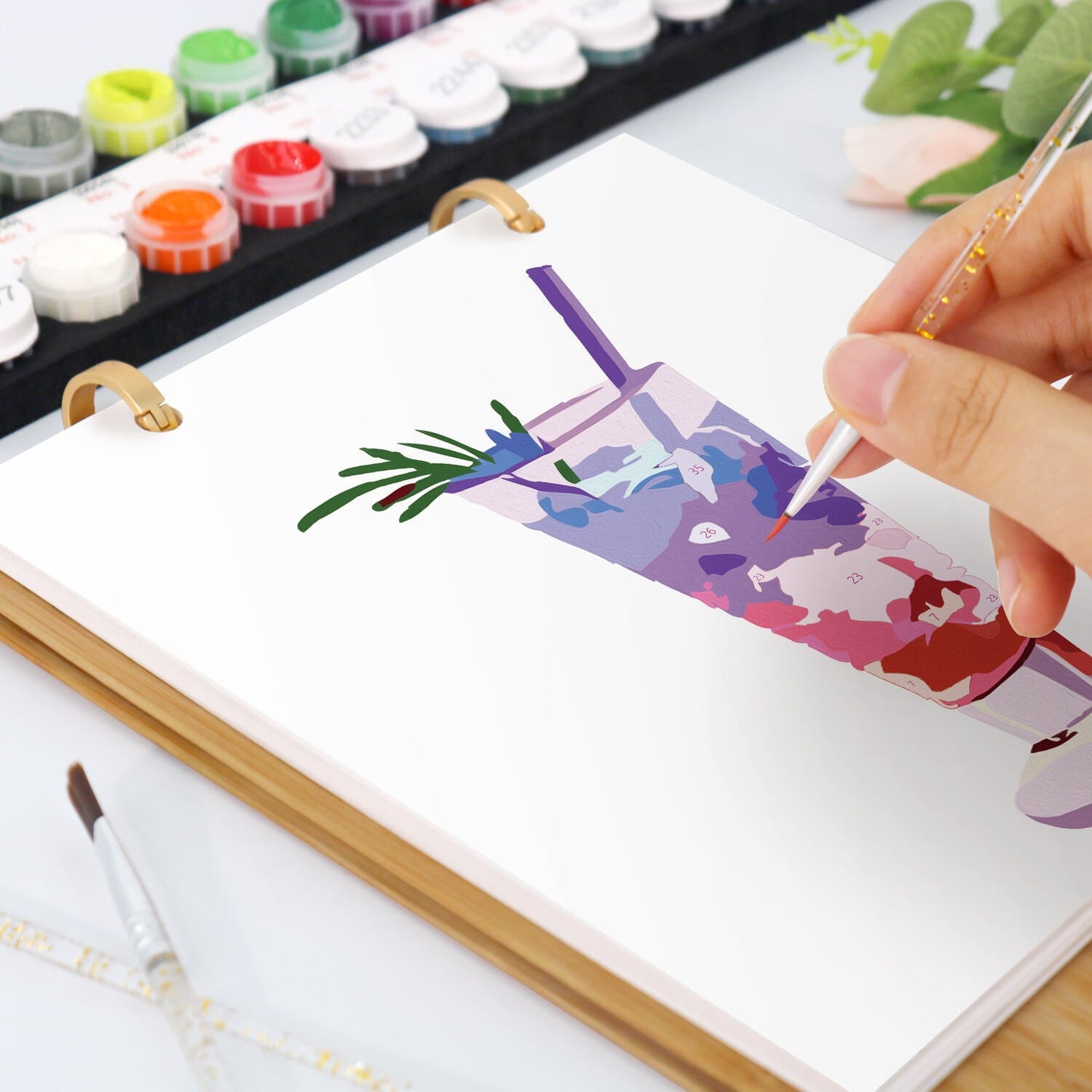 2026 Paint by Numbers desk Calendar | Cocktail Edition