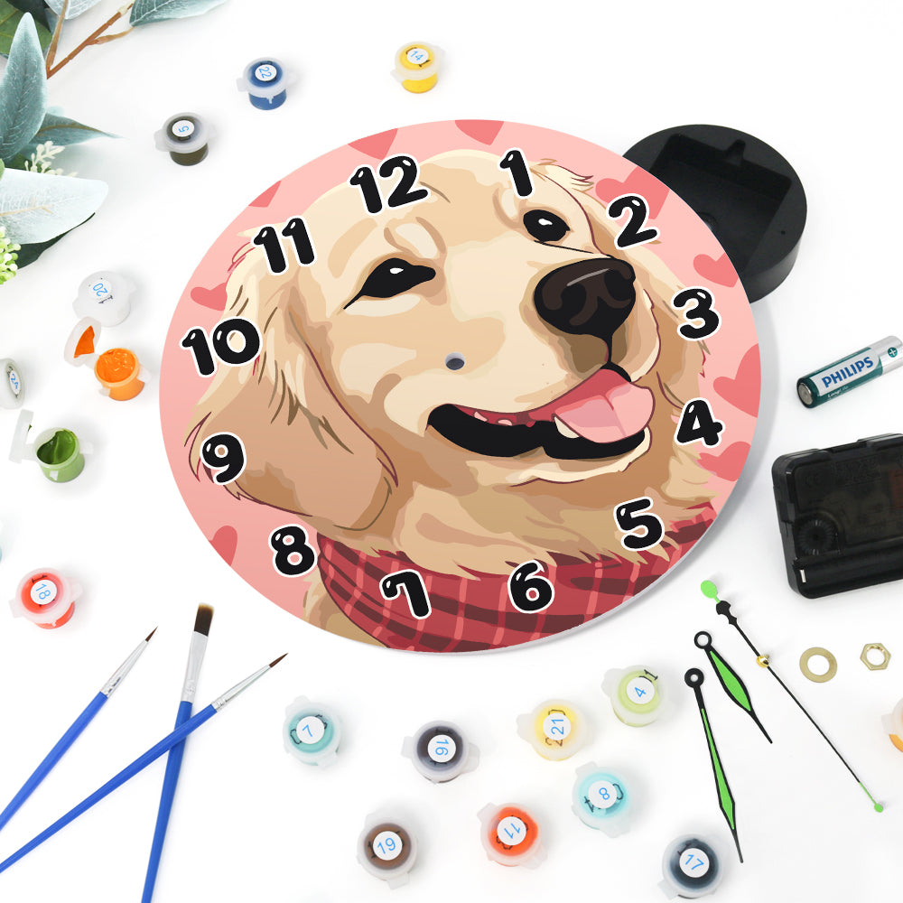 Painting by Numbers Clock – Sweet Dog