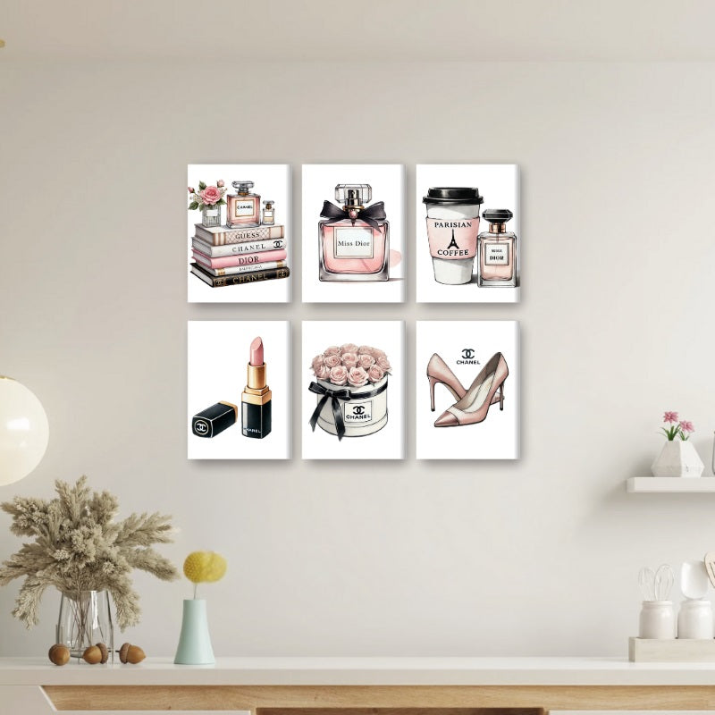 6 Mini Paintings - Luxurious Brands Set