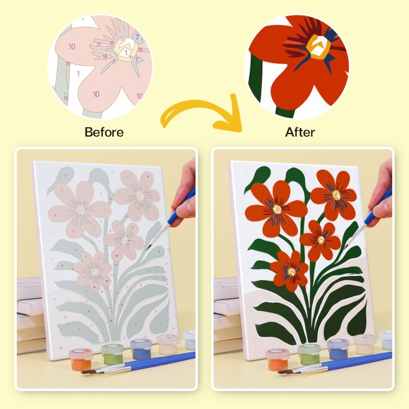 6 Mini Paintings - Gorgeous Flower Set