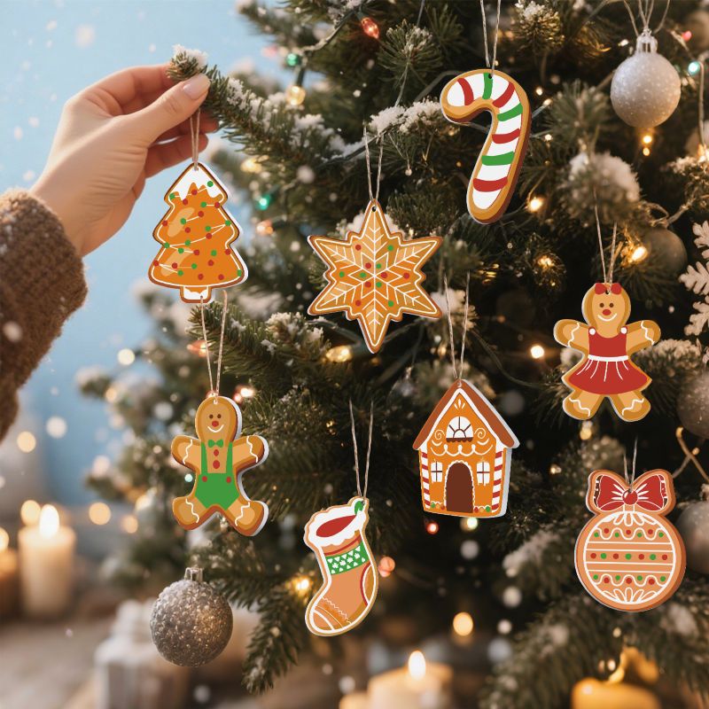 8 Christmas hangers - Gingerbread set