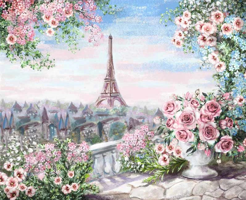 Scenic and Serene Landscape with Pink Trees - Paint by Numbers