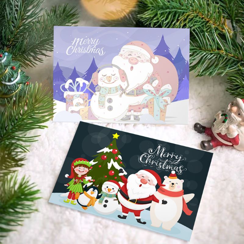 Paint by Numbers Christmas Cards - 6 Pieces