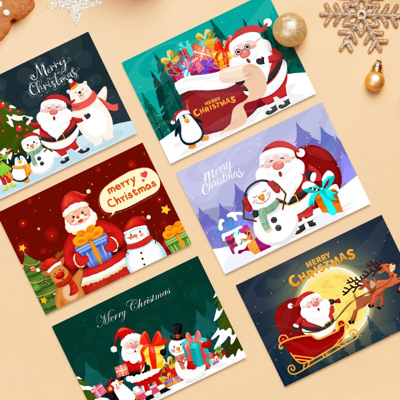 Paint by Numbers Christmas Cards - 6 Pieces