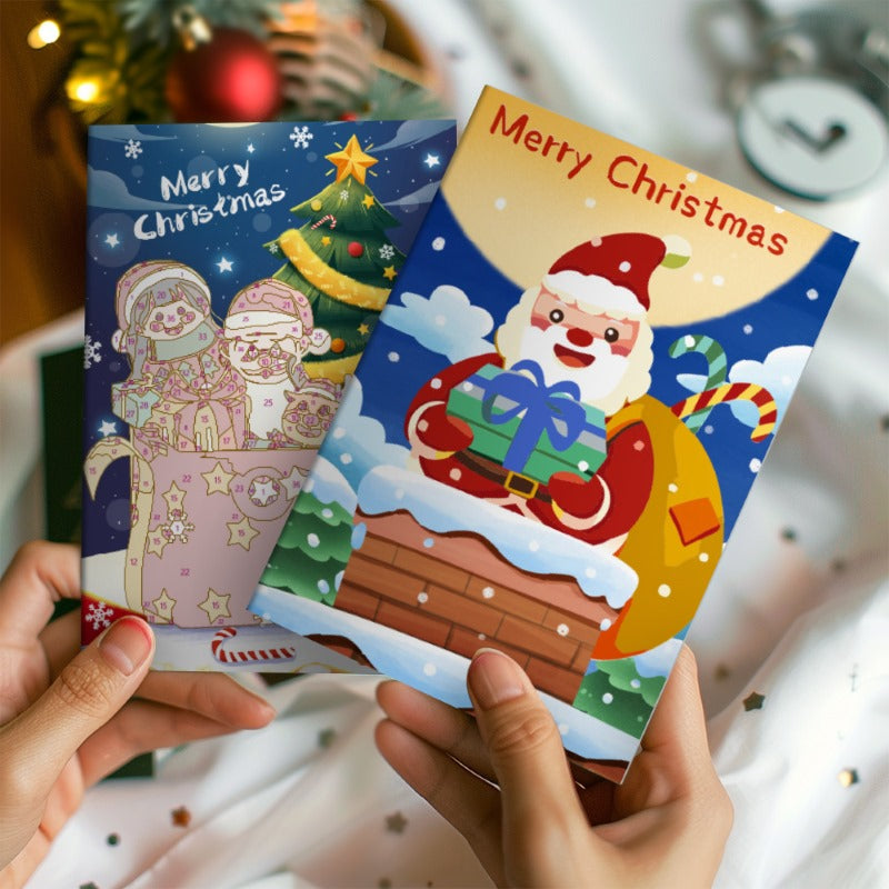 Paint by Number Christmas Cards | 6 Pieces