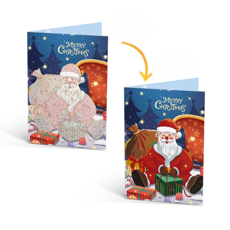 Paint by Number Christmas Cards | 6 Pieces