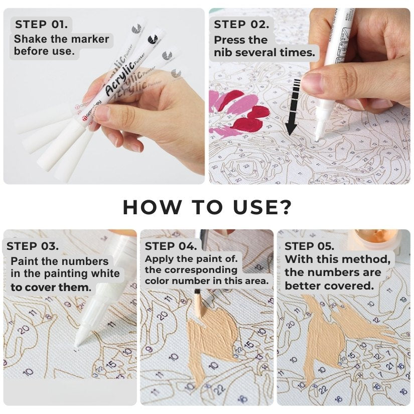 Hide & Paint Marker – For Paint by Numbers